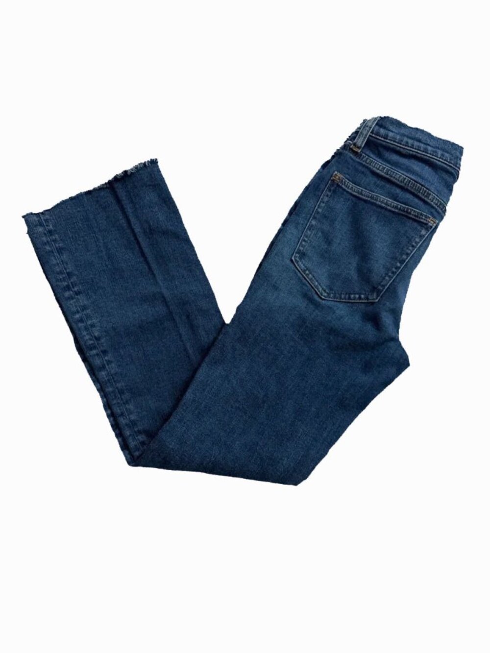 MADEWELL Mid-rise Kick Out Jeans Raw Edges Size 24 Med Blue Rinse - Picture 3 of 10